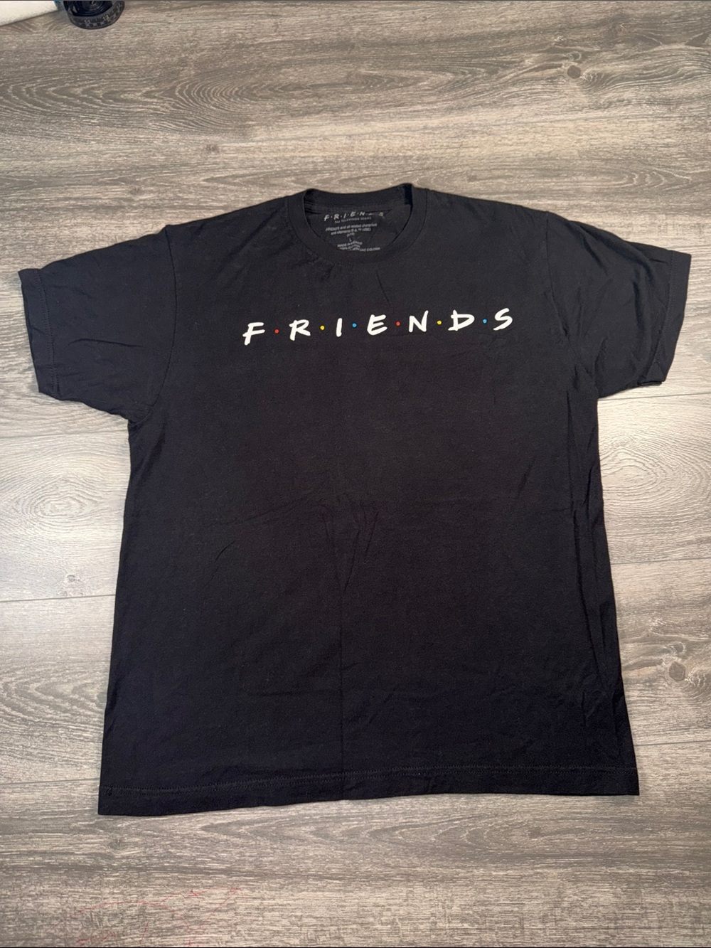 Friends Logo Black Graphic Tee - Classic TV Merch Women’s Large